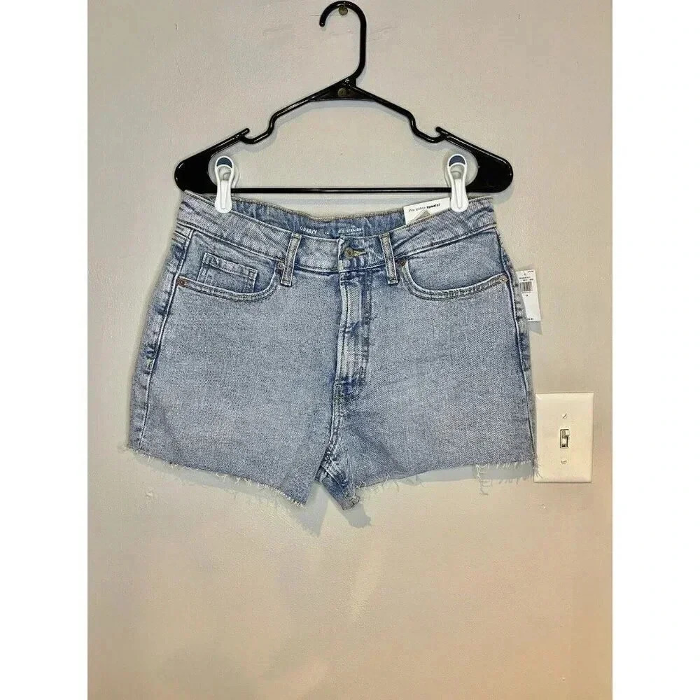 OLD NAVY NWT HIGH-RISE O.G. STRAIGHT High Rise 3” Inseam SHORTS SIZE 12 Denim